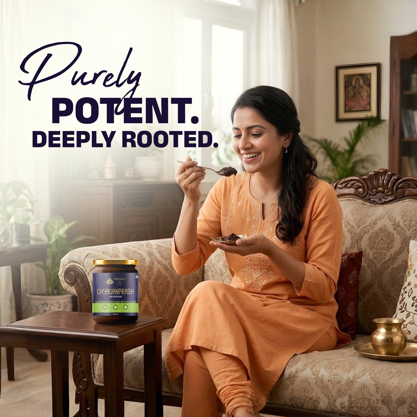 Tridhaatu Ayurveda Chyawanprash Amlaprash Saffron Enriched Revitaliser - 500gm.