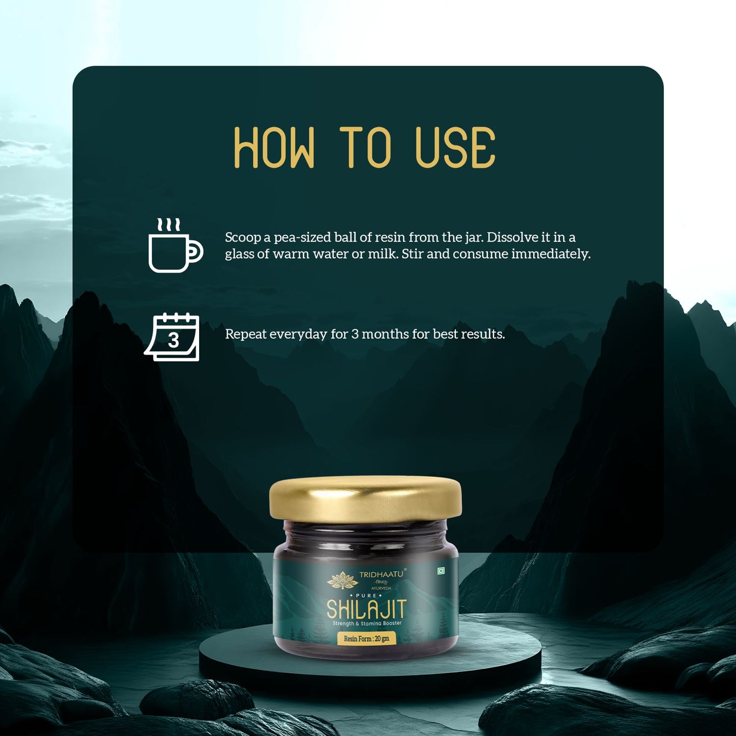 Pure Shilajit Resin with Gold (20 Grams)