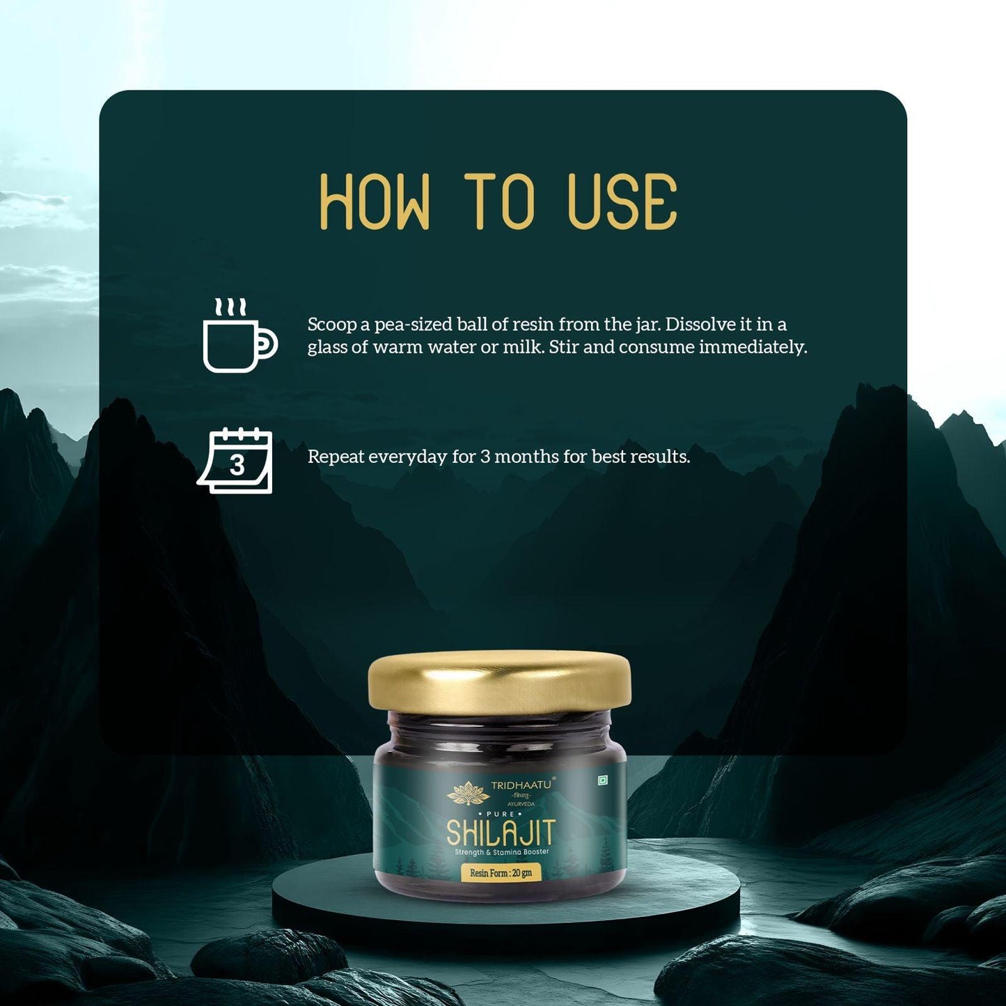 Pure Original Himalayan Shilajit/Shilajeet Gold Resin - 20g | 500mg/Serving | 40 Servings | Boost Muscle Growth & Stamina | Contains 24 Carat Gold | 100% Ayurvedic.