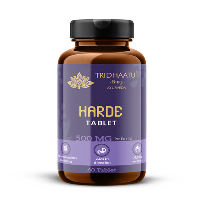 Natural Harde tablets (Haritaki/Terminalia chebula) | Detoxifies Gut & Promotes Digestion | 500 MG (60 Tabs)