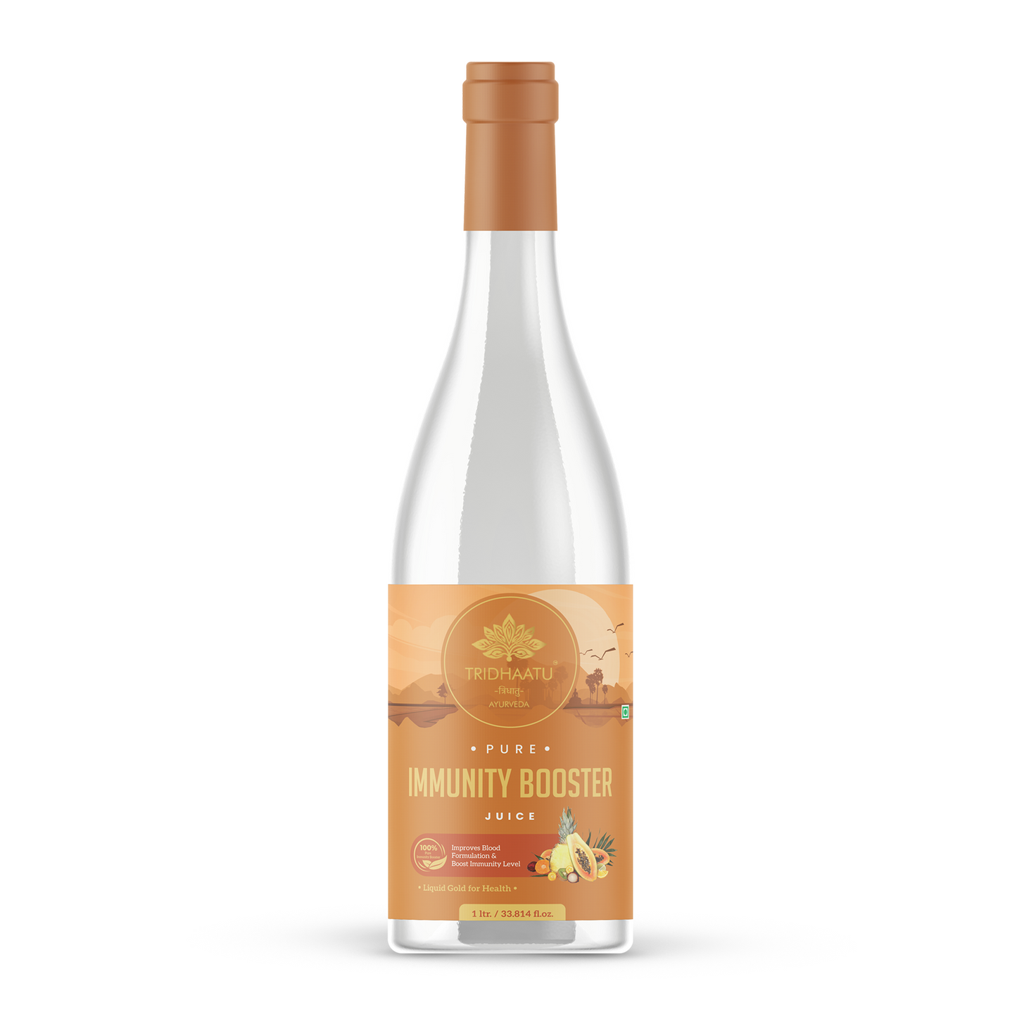 Immunity Booster Juice - 1L | Papaya Leaf, Kiwi, Giloy & Tulsi | Supports Platelet Count & Viral Recovery | Natural Defence with Black Pepper