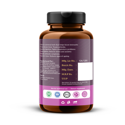 Pure Herbs Guduchi Giloy Tablets with 100% Pure Giloy Extract | Ayurvedic Immunity Booster | Protects against Infections | Improves Liver Function |100% Ayurvedic &amp; Vegetarian (90 Tabs) 500 MG
