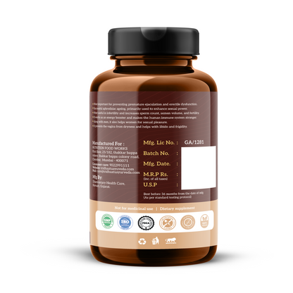 Tridhaatu Ayurveda Safed Musli / Chlorophytum borivilianum - 500mg Tablets for Energy, Stamina & Vitality (90 Tablets)