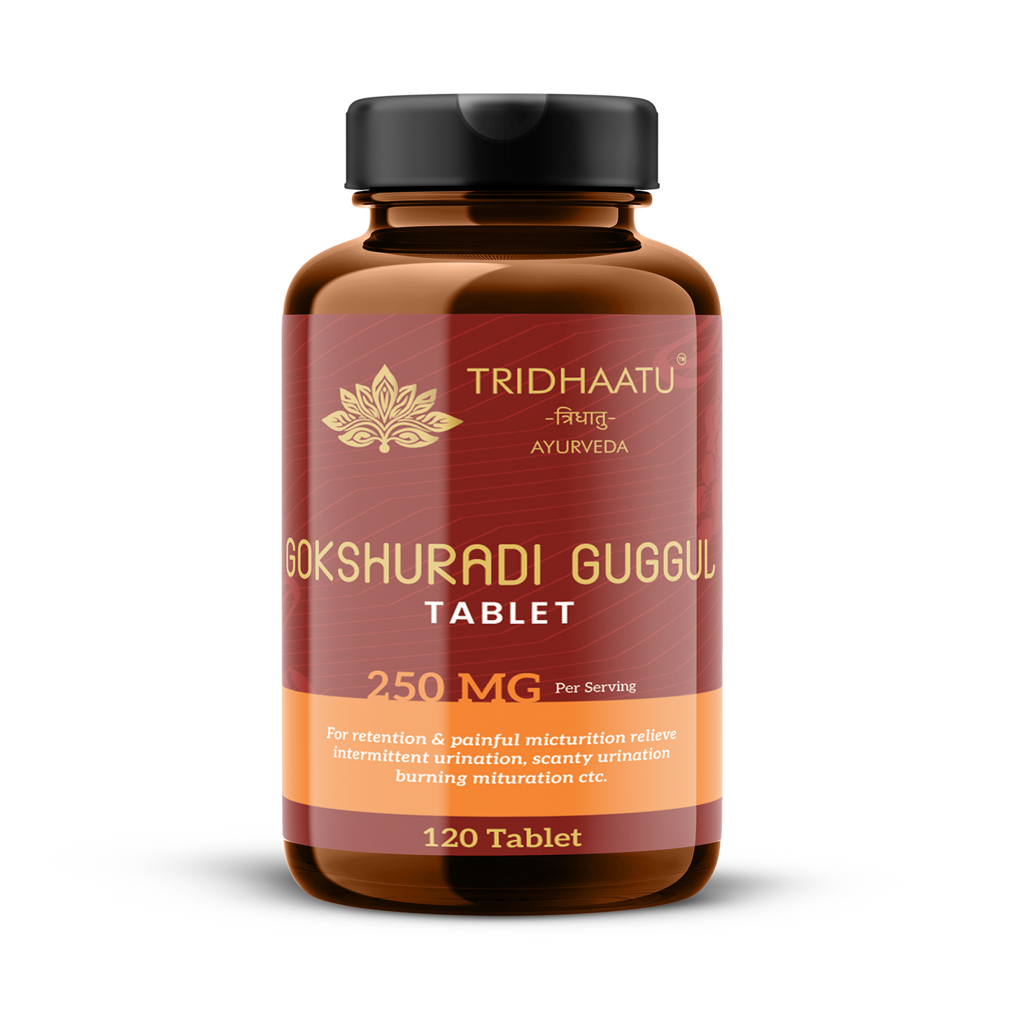 Tridhaatu Ayurveda Gokshuradi Guggulu 250 MG (120 Tablets) - Natural Diuretic for Urinary Tract Health