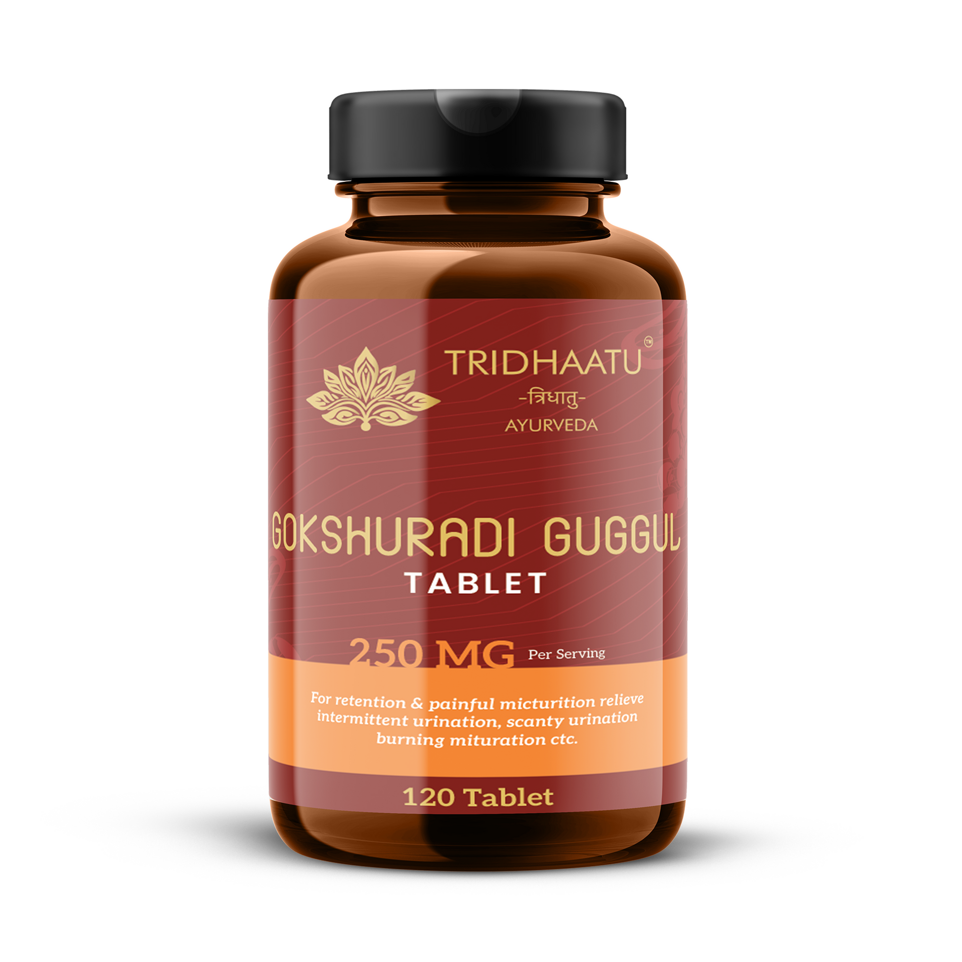 Tridhaatu Ayurveda Gokshuradi Guggulu 250 MG (120 Tablets) - Natural Diuretic for Urinary Tract Health