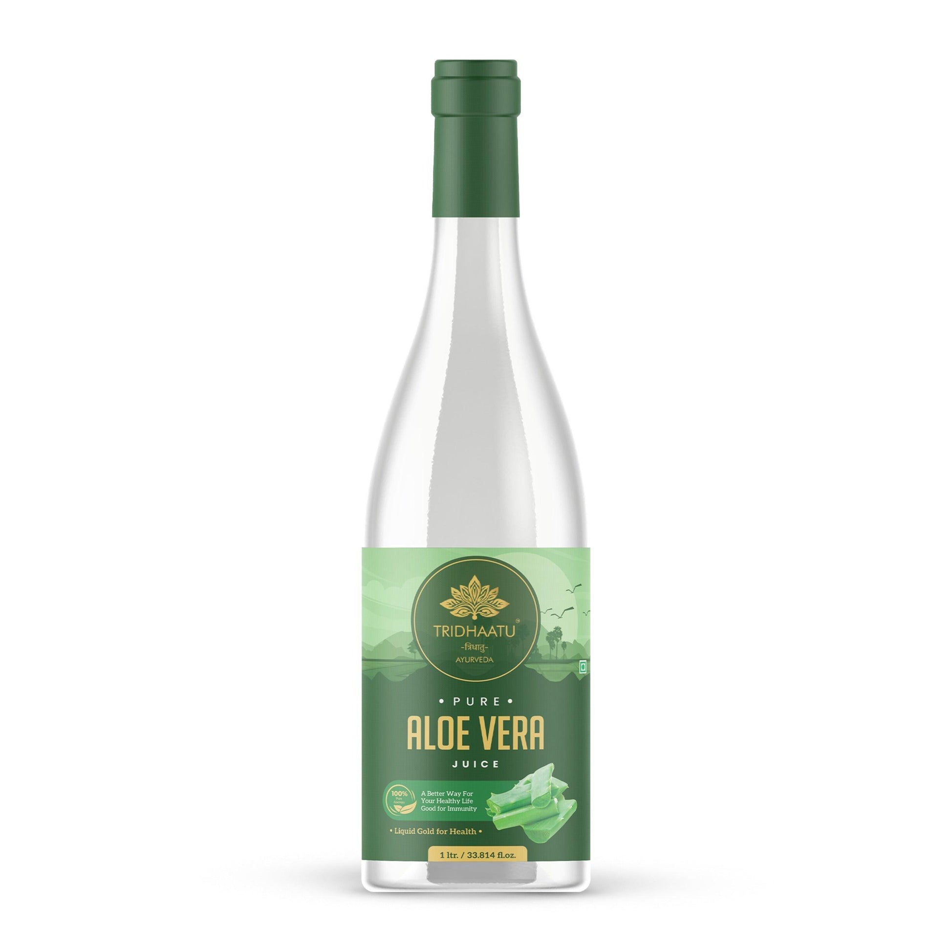 Tridhaatu Ayurveda Pure Aloe Vera Juice – 100% Natural Ayurvedic Drink for Immunity, Digestion &amp; Skin Glow | 1L