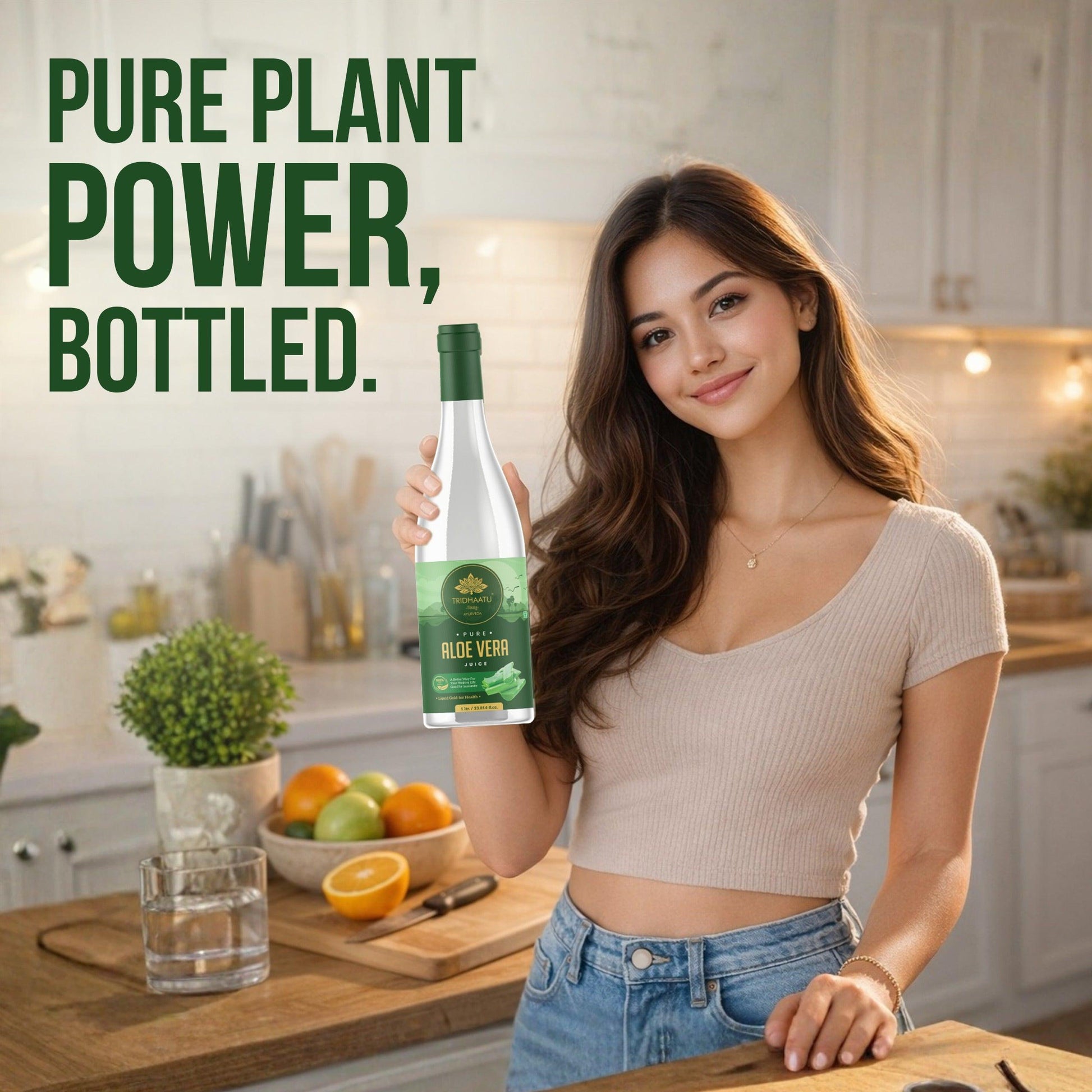 Aloe Vera Juice | Natural Juice Made Within 4 Hours Of Harvesting | No Added Sugar, 1L | Ayurvedic Health Juice For Good Skin & Hair Health | Detoxifies & Rejuvenates Skin, Hair & Body | Good For Liver & Digestive Health | Immunity Booster. Tridhaatu Ayurveda Pure Aloe Vera Juice – 100% Natural Ayurvedic Drink for Immunity, Digestion &amp; Skin Glow | 1L