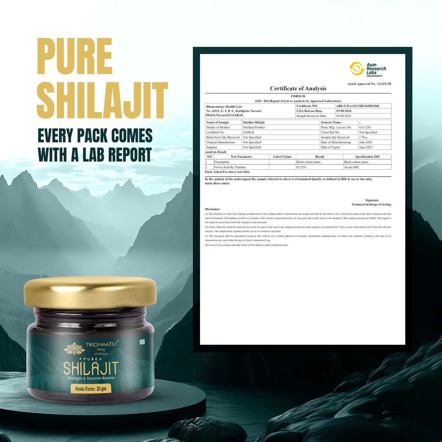 Pure Shilajit Resin (20 Grams)