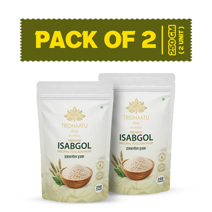 Tridhaatu ayurveda isabgol psyllium husk 250 gram pouch combo pack of 2 units