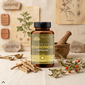 Tridhaatu Ayurveda KSM-66 Ashwagandha Capsules (500mg) – 60 Vegan Capsules