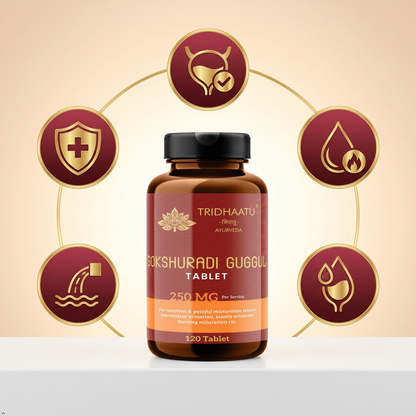 Gokshuradi Guggulu- 120 Tablets Ayurvedic Supplement for Women Kidney & Urinary Tract Health, Helps Detoxification, Reduces Inflammation, Enriched With Gokshura, Guggulu, Haritaki, Amla