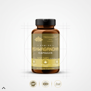 Tridhaatu Ayurveda KSM-66 Ashwagandha Capsules (500mg) – 60 Vegan Capsules