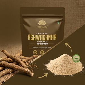 Tridhaatu Ayurveda Organic Ashwagandha Root Powder | 100g - Ashwagandha Podi/Amukkara Kizhangu / Asvagandha / Adaptogen Churna Powder