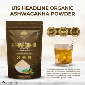 Tridhaatu Ayurveda Organic Ashwagandha Root Powder | 100g - Ashwagandha Podi/Amukkara Kizhangu / Asvagandha / Adaptogen Churna Powder