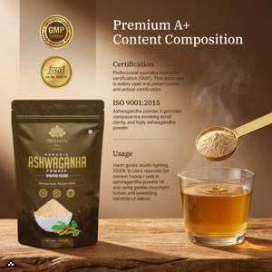 Tridhaatu Ayurveda Organic Ashwagandha Root Powder | 100g - Ashwagandha Podi/Amukkara Kizhangu / Asvagandha / Adaptogen Churna Powder