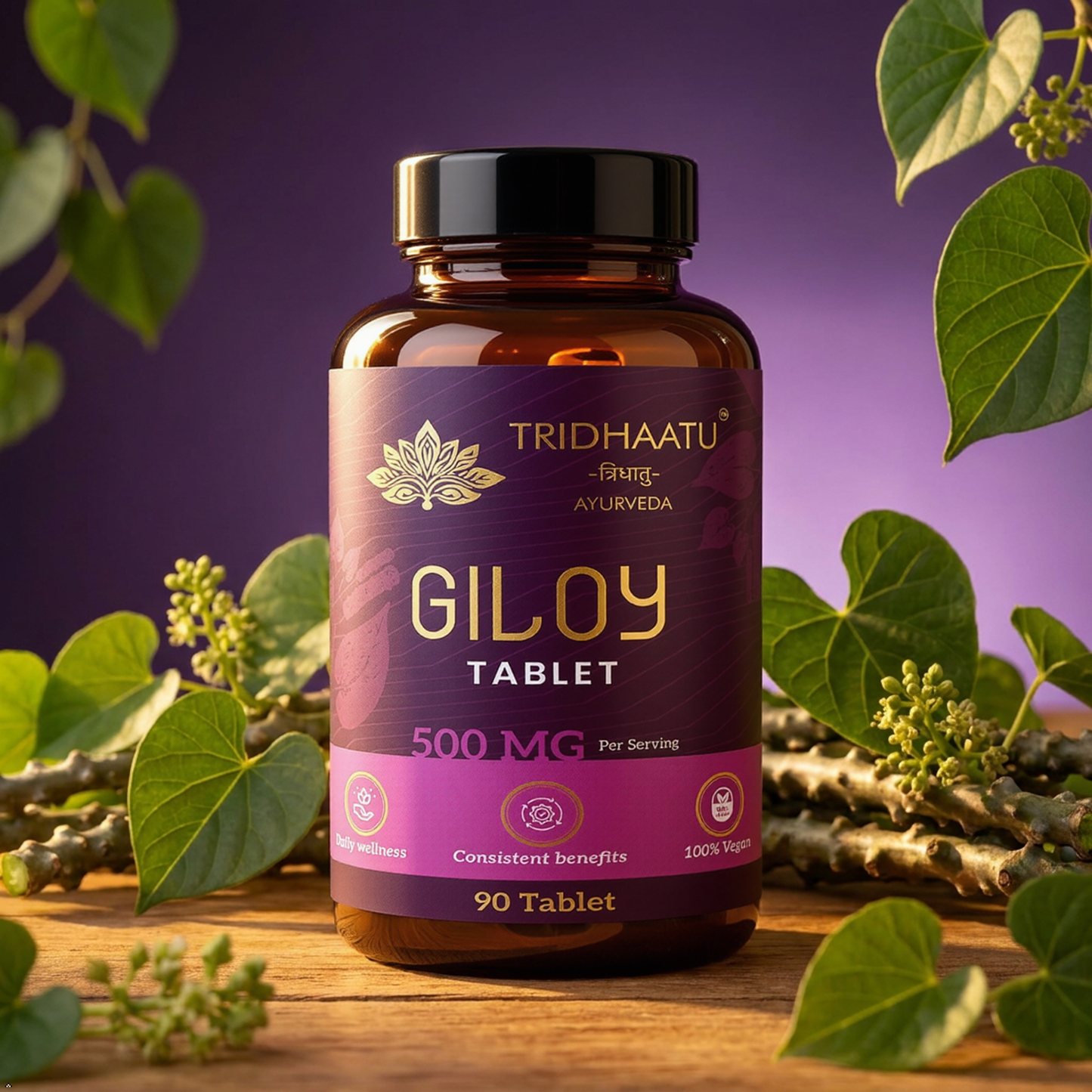 Pure Herbs Guduchi Giloy Tablets with 100% Pure Giloy Extract | Ayurvedic Immunity Booster | Protects against Infections | Improves Liver Function |100% Ayurvedic &amp; Vegetarian (90 Tabs) 500 MG
