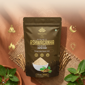 Tridhaatu Ayurveda Organic Ashwagandha Root Powder | 100g - Ashwagandha Podi/Amukkara Kizhangu / Asvagandha / Adaptogen Churna Powder