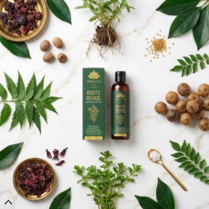 Roots Revive Hair Oil for Hair Growth & Hair Fall Control (100ml) | With Amla, Bhringraj, Brahmi & Coconut Oil | 100% Natural, Mineral Oil & Paraben Free | For Stronger, Healthier Hair for Men & Women