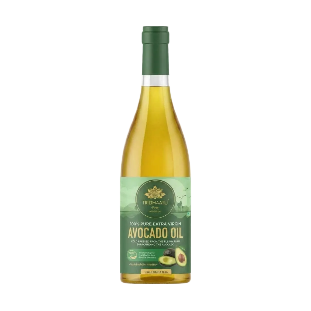 Tridhaatu Ayurveda 100% Pure Extra Virgin Avocado Oil (1 Ltr) | Cold Pressed for Hair, Skin & Culinary Use.