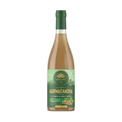 Tridhaatu Ayurveda Pure Ashwagandha Juice for Stress Relief & Energy Booster - 1L.