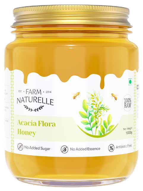 Acacia Flora Wild Forest Honey - 400 gm | 100% Pure Honey, Raw Natural Un-Processed - Un-Heated Honey | Lab Tested in Glass Bottle.