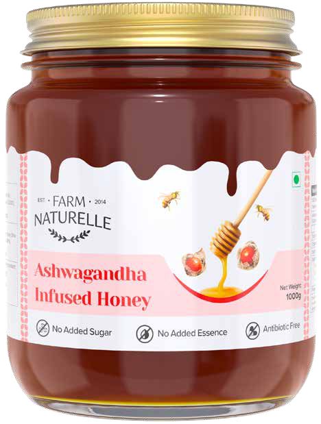 Ashwagandha Infused wild Forest Honey - 400 gm | 100% Pure Honey, Raw Natural Un-Processed - Un-Heated Honey | Lab Tested in Glass Bottle.