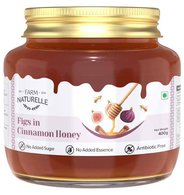 Figs in Cinnamon Infused wild Forest Honey - 400 gm | 100% Pure Honey, Raw Natural Un-Processed - Un-Heated Honey | Lab Tested in Glass Bottle.