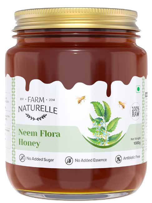 Neem Flora Honey|400g and a wooden Spoon| 100% Pure Honey, Raw Natural Unprocessed Honey |