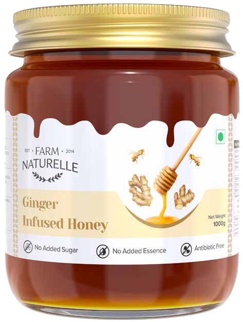 Ginger Infused Honey | 400g 100% Pure Honey, Raw Natural Unprocessed Honey.