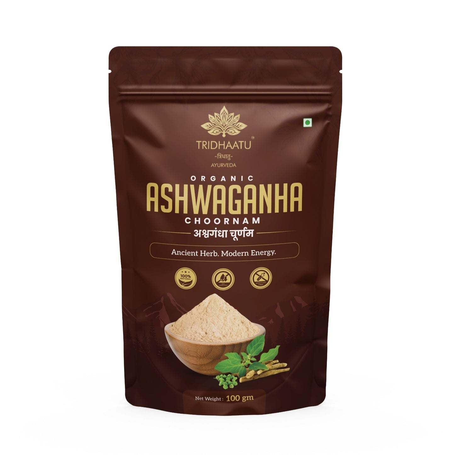 Premium Organic Pure Ashwagandha Podi/Amukkara Kizhangu / Asvagandha Churna Powder | Jaivik Bharat Certified | Manages Stress & Improves Stamina | Natural & Pure (100, 200 and 500grams)