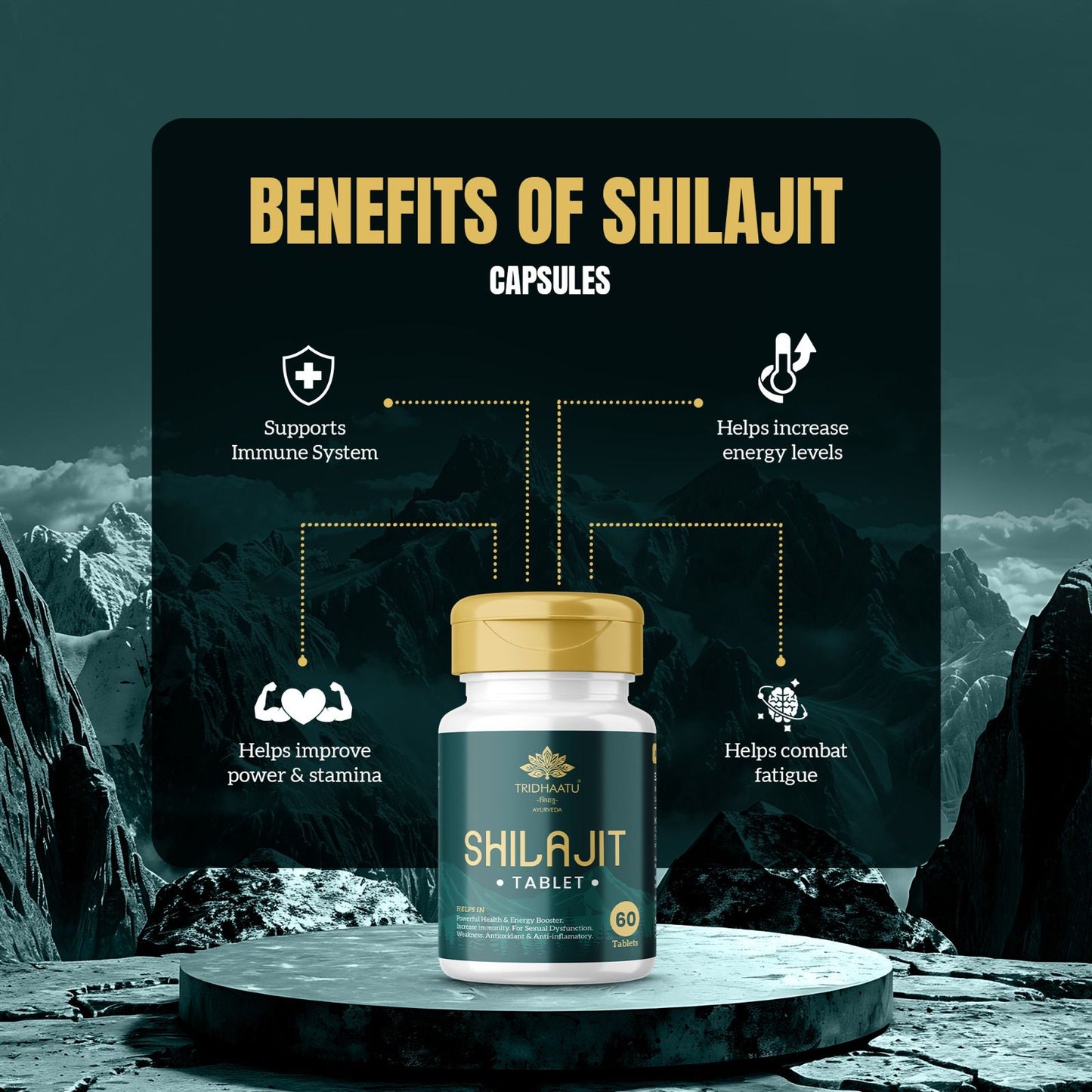 Pure Natural Shilajit (60 Veg Capsules )